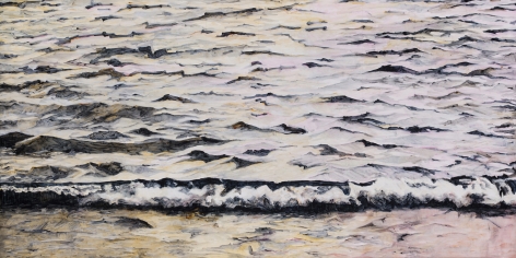 Karen Owsley Nease - "l'origine du monde - Dawn", oil paint on wood panel, 30" x 60", 2018